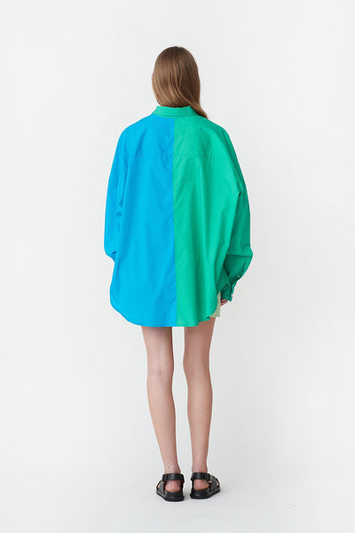 Henrietta Shirt in Green/Blue