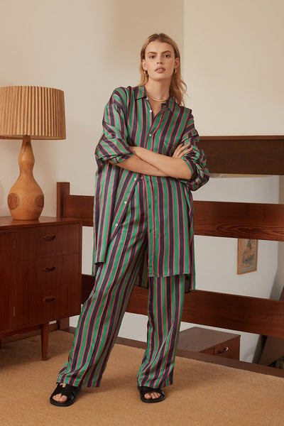 Dillon Shirt in Green/Fuschia