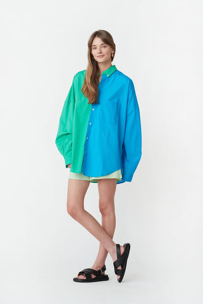Henrietta Shirt in Green/Blue