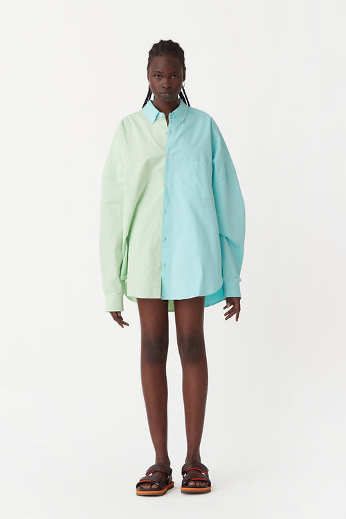 Henrietta Shirt in Lime/Blue
