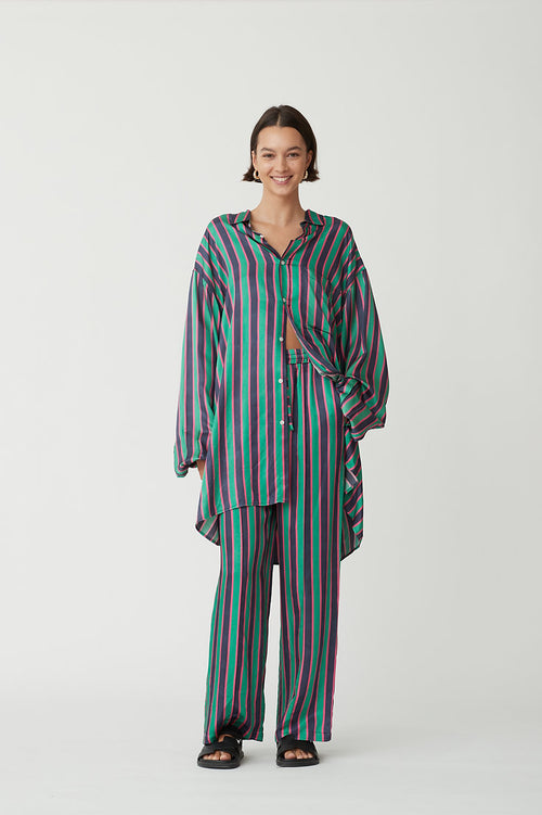 Dillon Shirt in Green/Fuschia