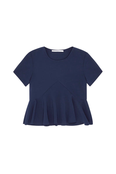 V Flare Crop Tee- Royal Navy