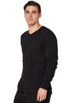 Script Embossed Crew- Black