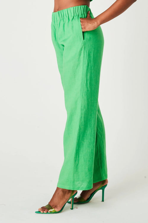 LINEN PANTS - GREEN