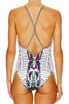 Plunge Front Low Back Onepiece- Maasai Mosh