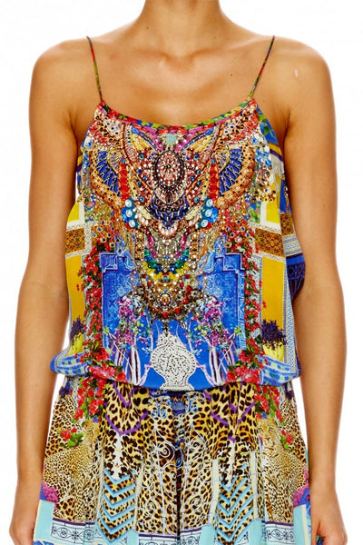 Shoestring Strap Playsuit- Bohemian Bounty