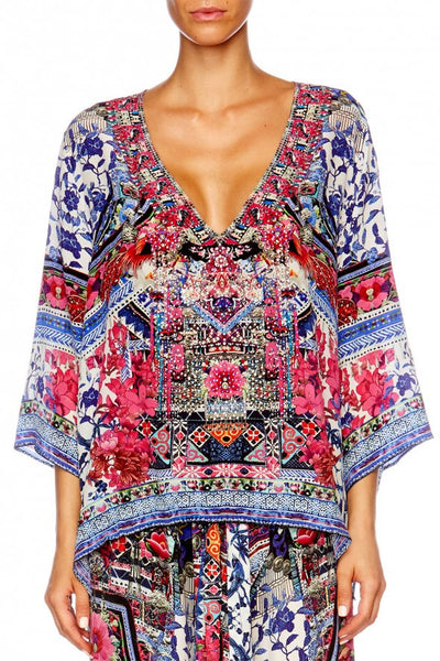 V Neck Oversized Blouse- From Kali With Love