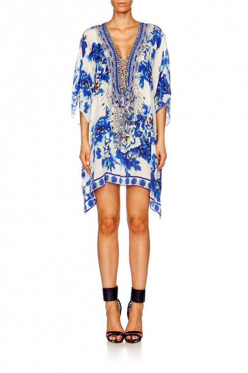 Short Lace Up Kaftan- Ring of Roses