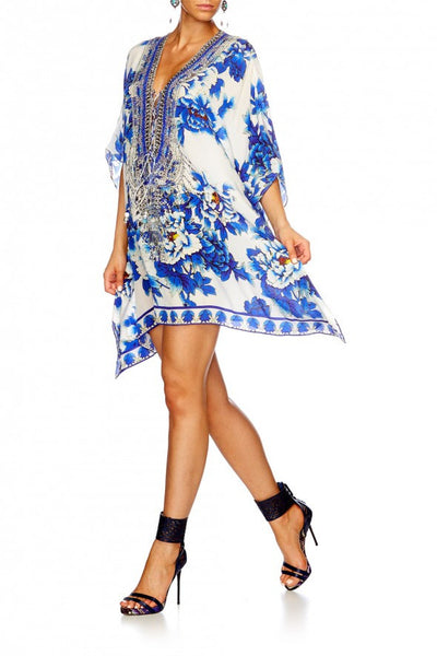 Short Lace Up Kaftan- Ring of Roses