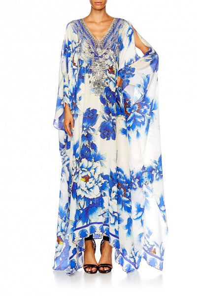 Split Front & Sleeve Kaftan- Ring Of Roses