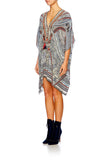 Short Lace Up Kaftan- Antique Batik