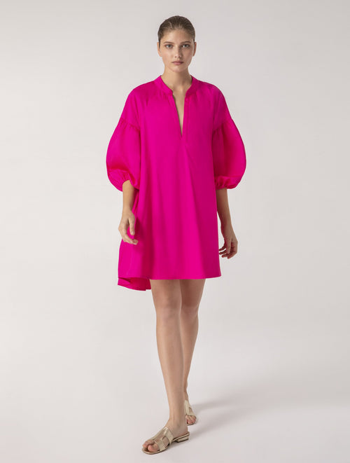 Maro Short Dress- Fushia