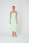 STRAPLESS A LINE MIDI DRESS - MINT