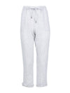Frantic Ruffle Capri Pant- White