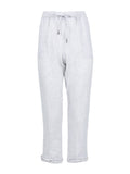 Frantic Ruffle Capri Pant- White