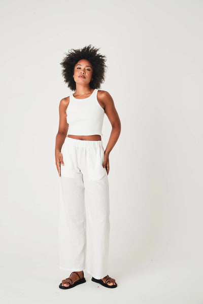 LINEN PANTS - WHITE