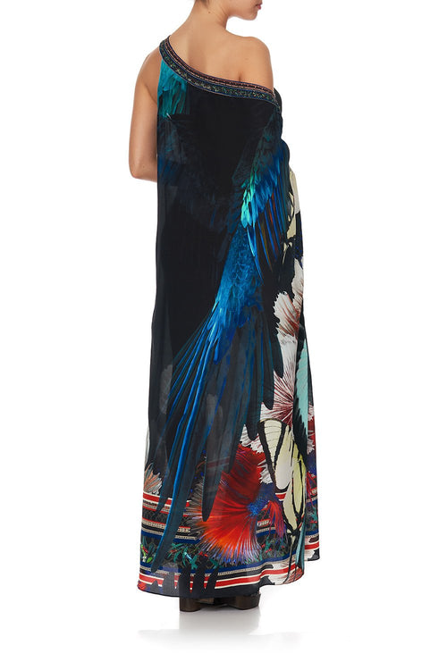 One Shoulder Kaftan W/ Neckband- Night Flight