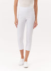 Crop with Hem Pleats Pants- White