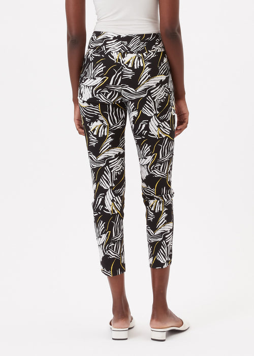 Black Yellow Leaf Petal Pant