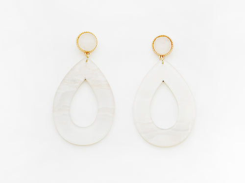 Carine Earrings- White