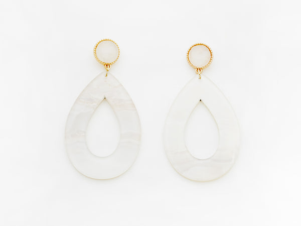 Carine Earrings- White