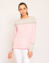 Mille Feuille Sweater- Snow/Pink