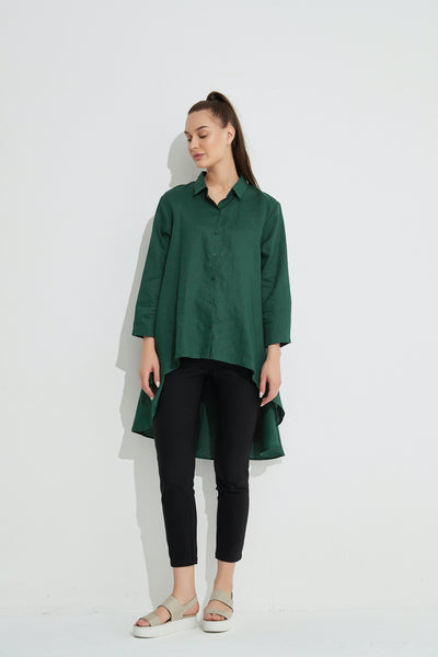 Drop Side Shirt- Malachite