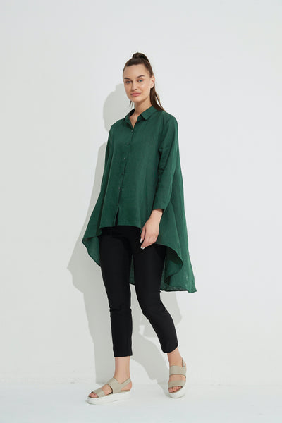 Drop Side Shirt- Malachite