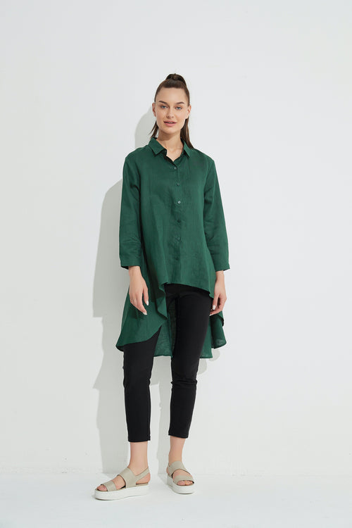 Drop Side Shirt- Malachite