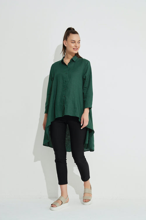 Drop Side Shirt- Malachite