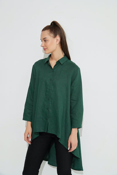 Drop Side Shirt- Malachite