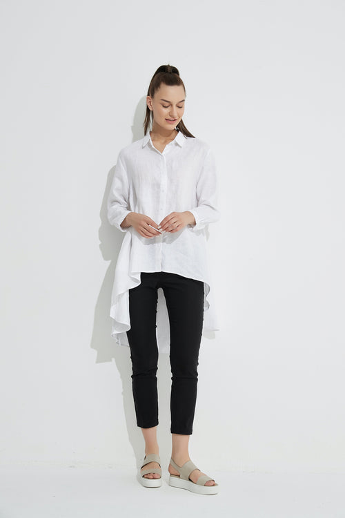 Drop Side Shirt- White