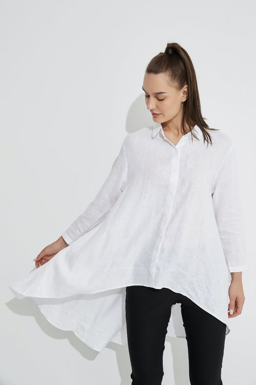 Drop Side Shirt- White