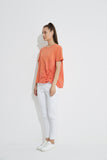 Ruched Top- Coral