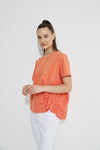 Ruched Top- Coral