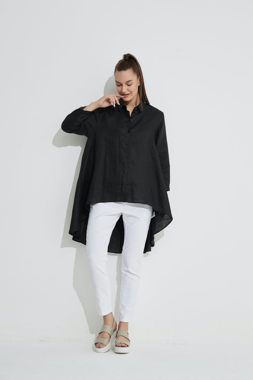 Drop Side Shirt- Black