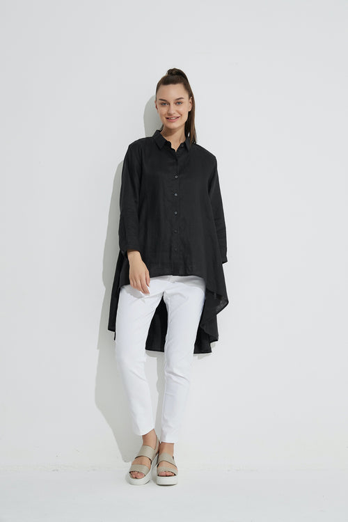 Drop Side Shirt- Black