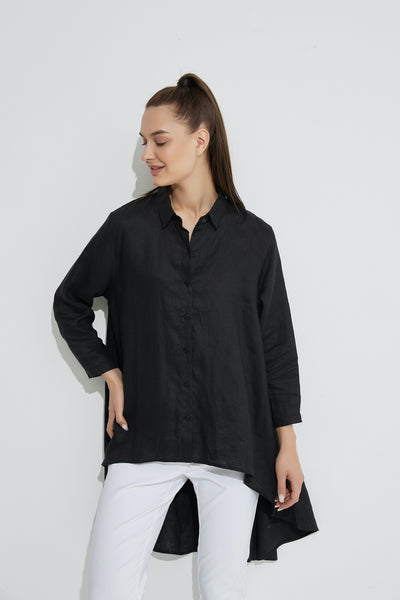 Drop Side Shirt- Black