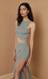 Versailles Knit Midi Skirt- Sage