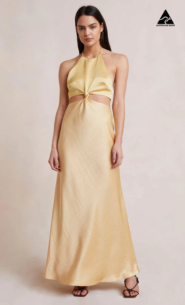 Carrie Halter Maxi Dress- Multi Yellow