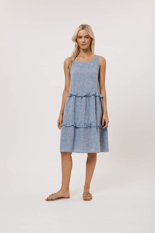 Sleeveless Toffee Dress- Marine