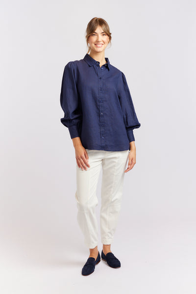 SOHO SHIRT NAVY LINEN