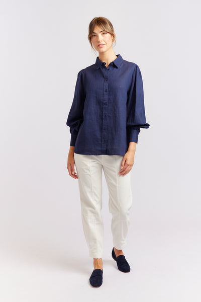 SOHO SHIRT NAVY LINEN