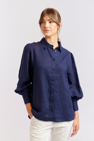 SOHO SHIRT NAVY LINEN