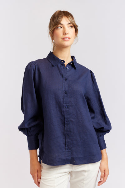 SOHO SHIRT NAVY LINEN