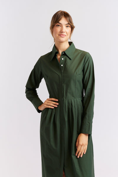 JUNIPER DRESS POPLIN- HUNTER