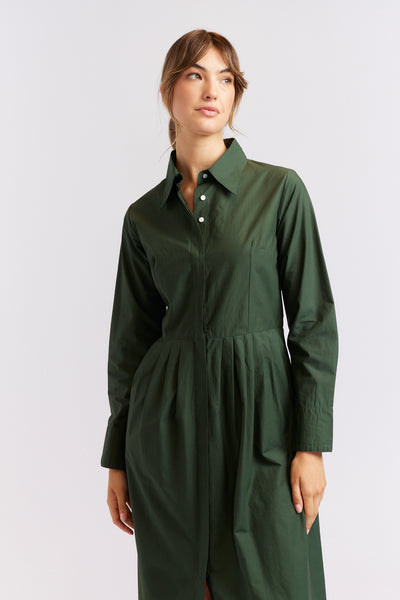 JUNIPER DRESS POPLIN- HUNTER