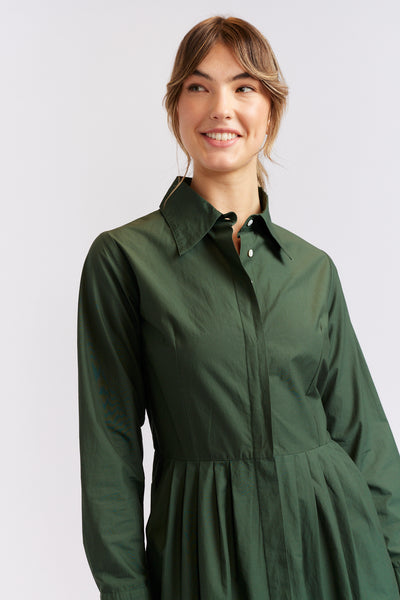 JUNIPER DRESS POPLIN- HUNTER