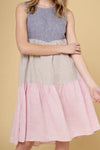 Picnic Dress In Houndstooth -Navy