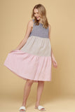 Picnic Dress In Houndstooth -Navy